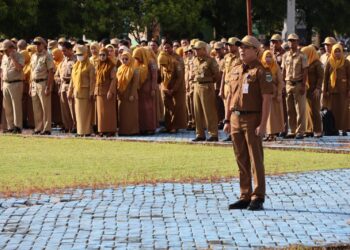 Apel Perdana Pasca Libur Lebaran Bupati Pinrang Bersama ASN Halal Bihalal.